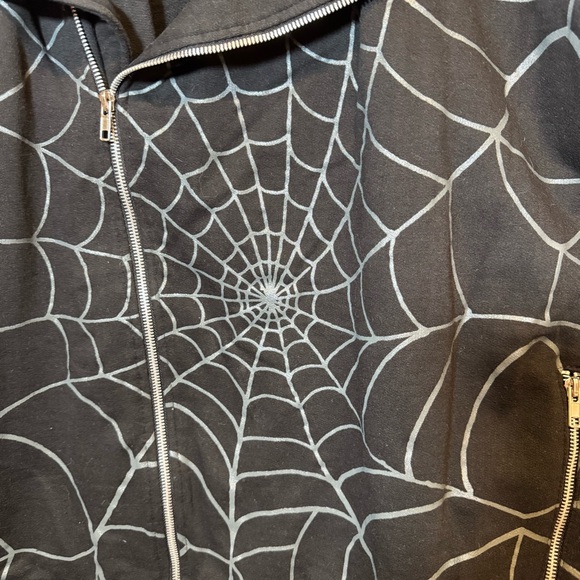 Kreepsville 666 Kreepy Krawl Cotton Moto Zip Up Sweatshirt Size XL Spiderweb - Picture 2 of 10
